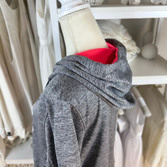 Under Armor Hoodie gray pink size XL athleisure, lounging, comfort classic #4342 - Picture 5 of 8